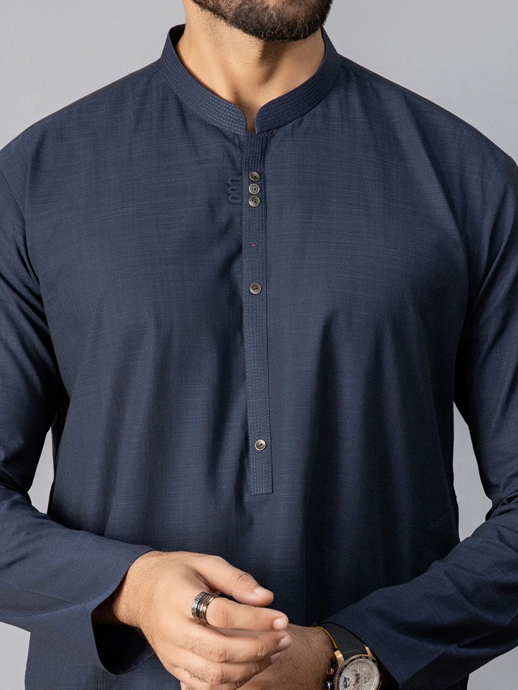 NAVY BLUE VISCOSE KURTA | AL-K-US-1080/AM-6080F - Image 2