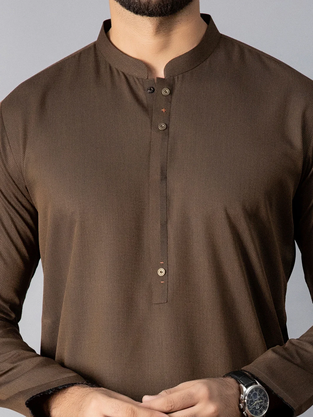BROWN VISCOSE KURTA | AL-K-US-1085C/AM-6075C - Image 2