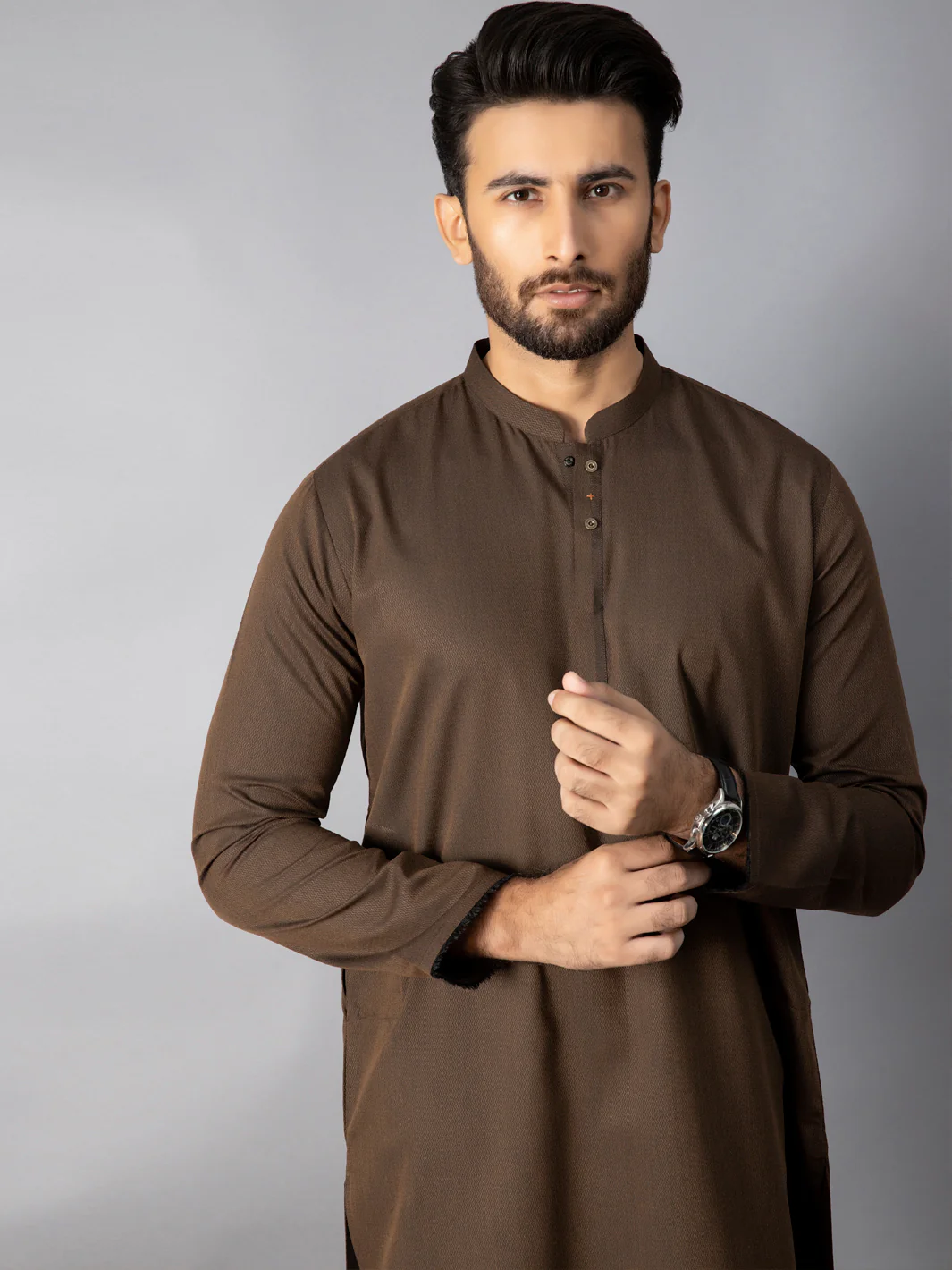 BROWN VISCOSE KURTA | AL-K-US-1085C/AM-6075C - Image 4