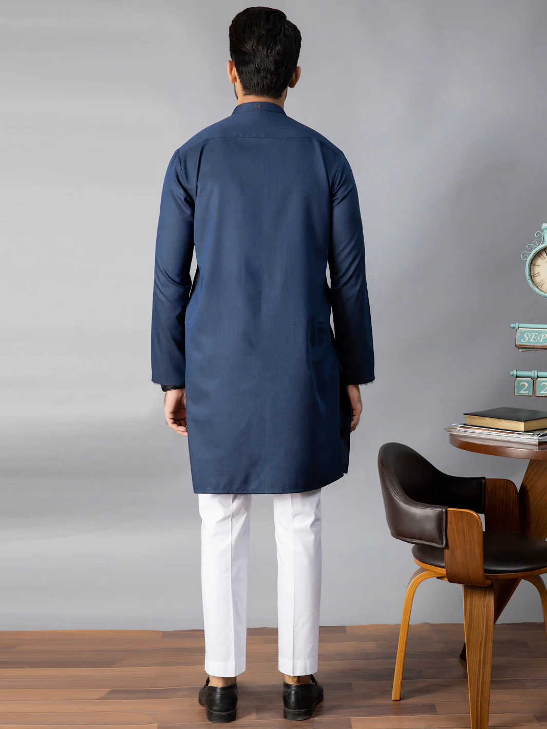 DARK BLUE VISCOSE KURTA | AL-K-US-1085D/AM-6075D - Image 2