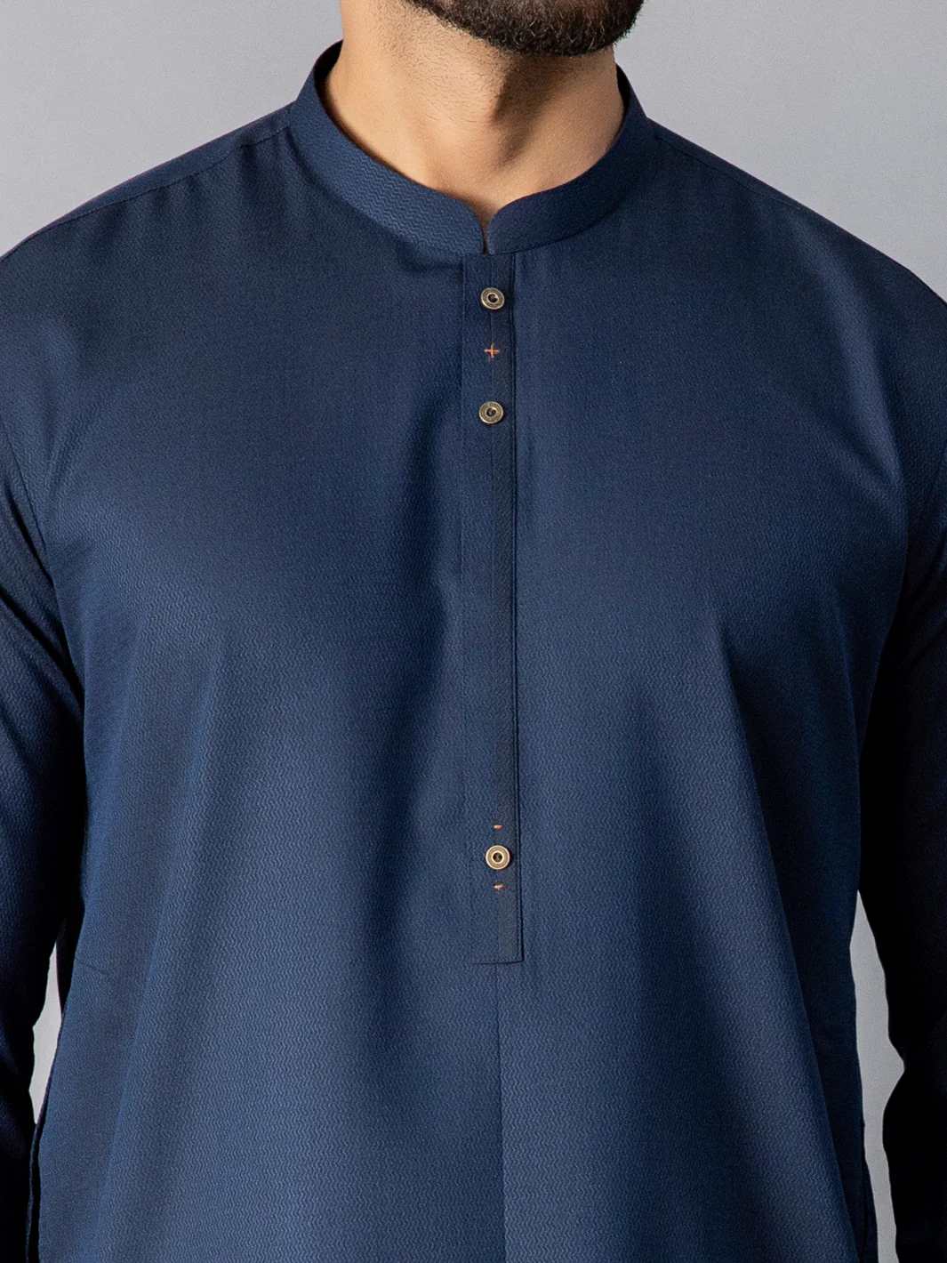 DARK BLUE VISCOSE KURTA | AL-K-US-1085D/AM-6075D - Image 3