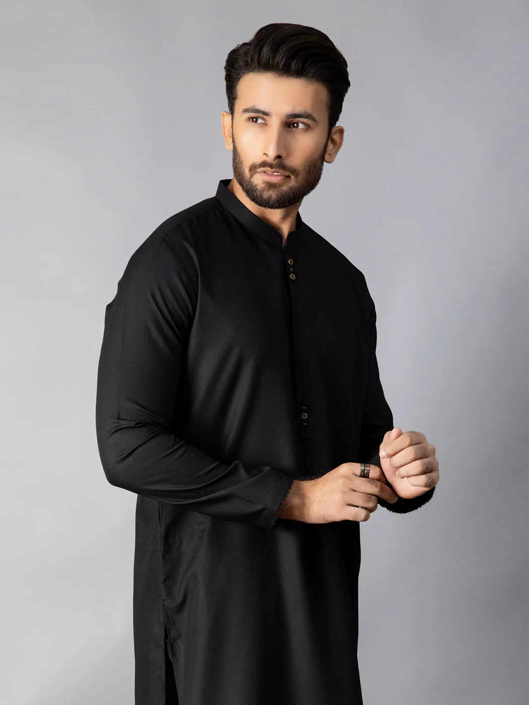 BLACK VISCOSE KURTA | AL-K-US-1085E/AM-6075E - Image 4