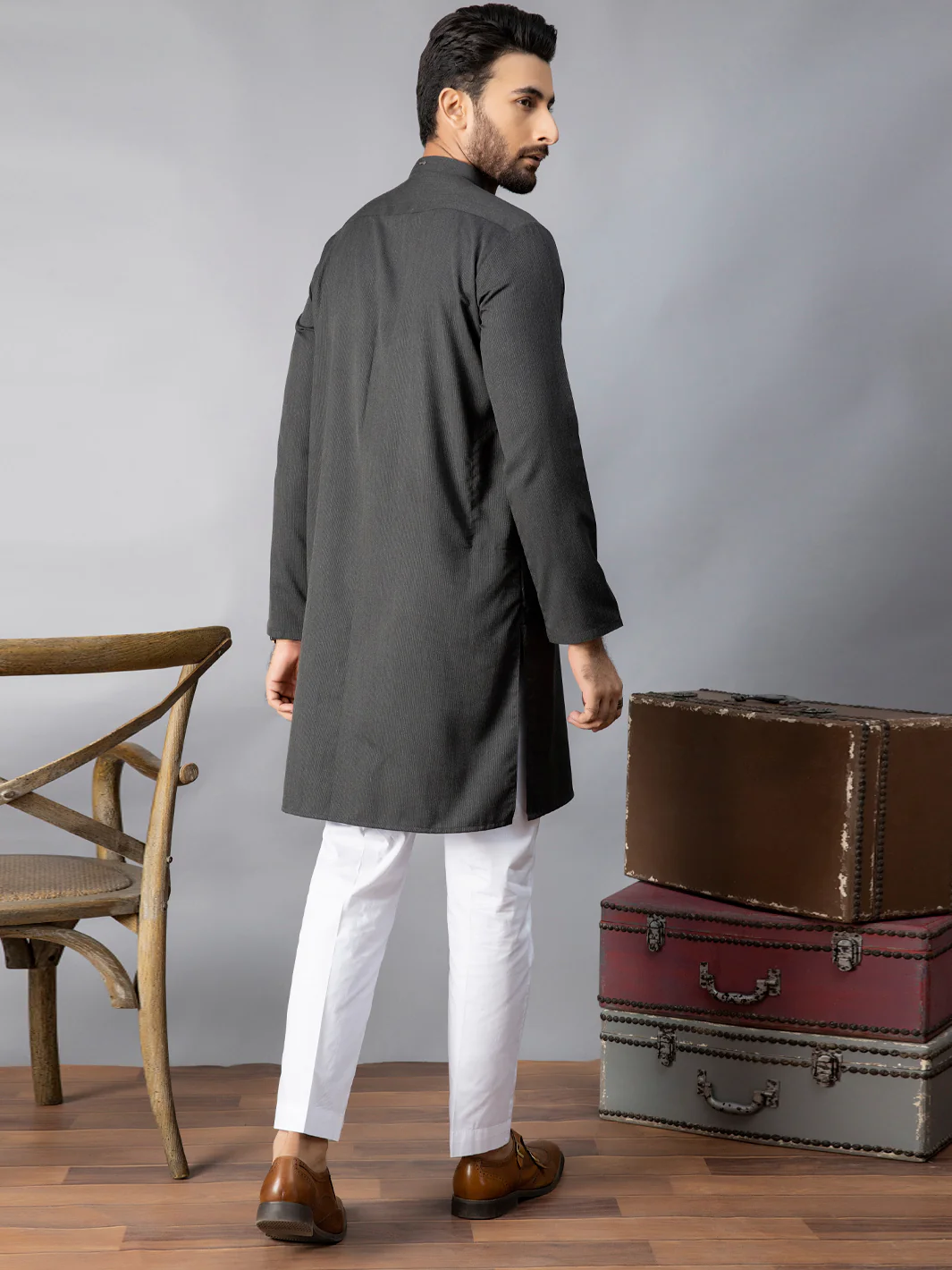 GREY VISCOSE KURTA | AL-K-US-1086A/AM-6070A - Image 3