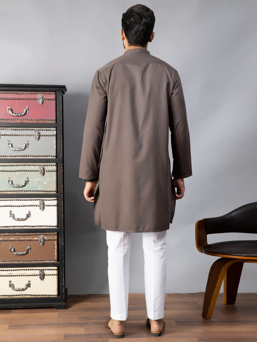 BROWN VISCOSE KURTA | AL-K-US-1086C/AM-6070C - Image 3