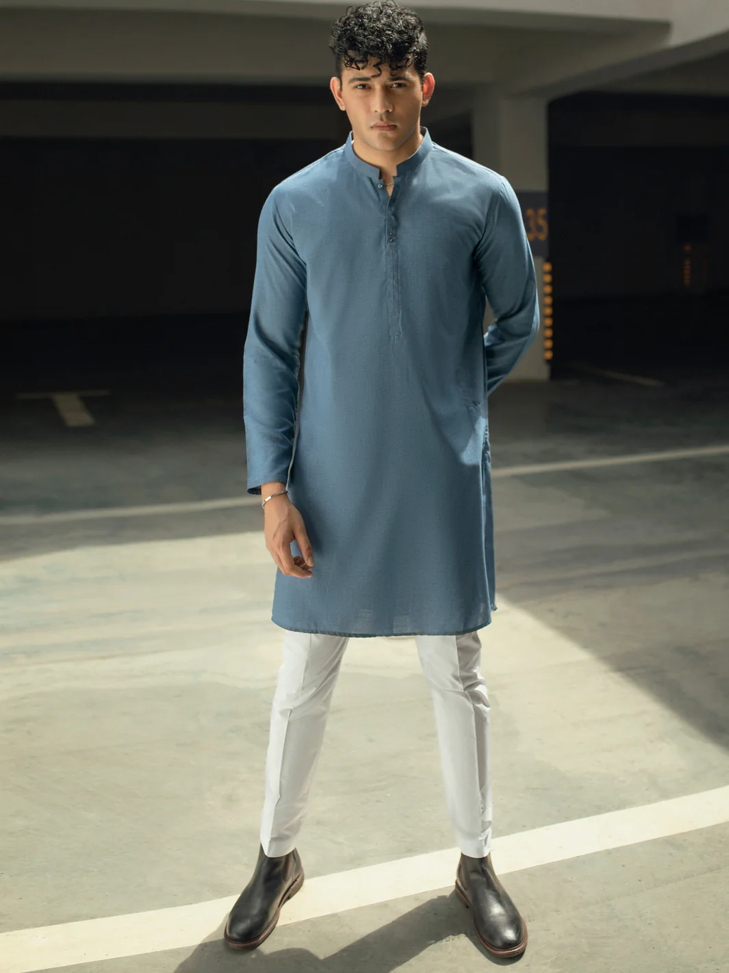 BLUE VISCOSE KURTA | AL-K-US-1087/AM-6103B
