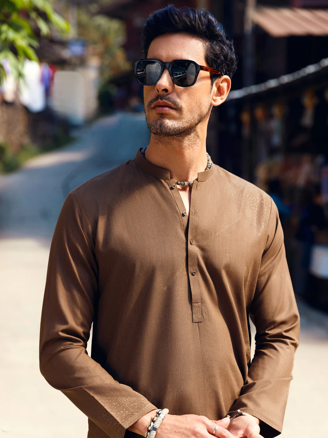 BROWN VISCOSE KURTA | AL-K-US-1091/AM-6110A - Image 3