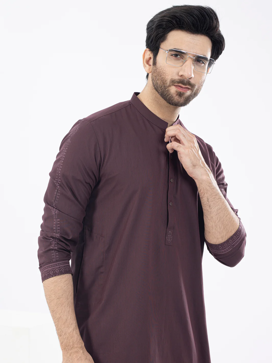 MAROON VISCOSE KURTA | AL-K-US-1092/AM-6110B - Image 2