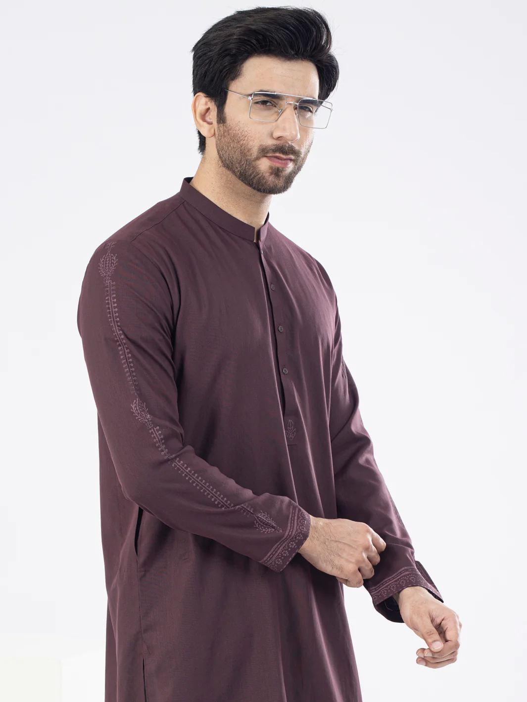 MAROON VISCOSE KURTA | AL-K-US-1092/AM-6110B - Image 4