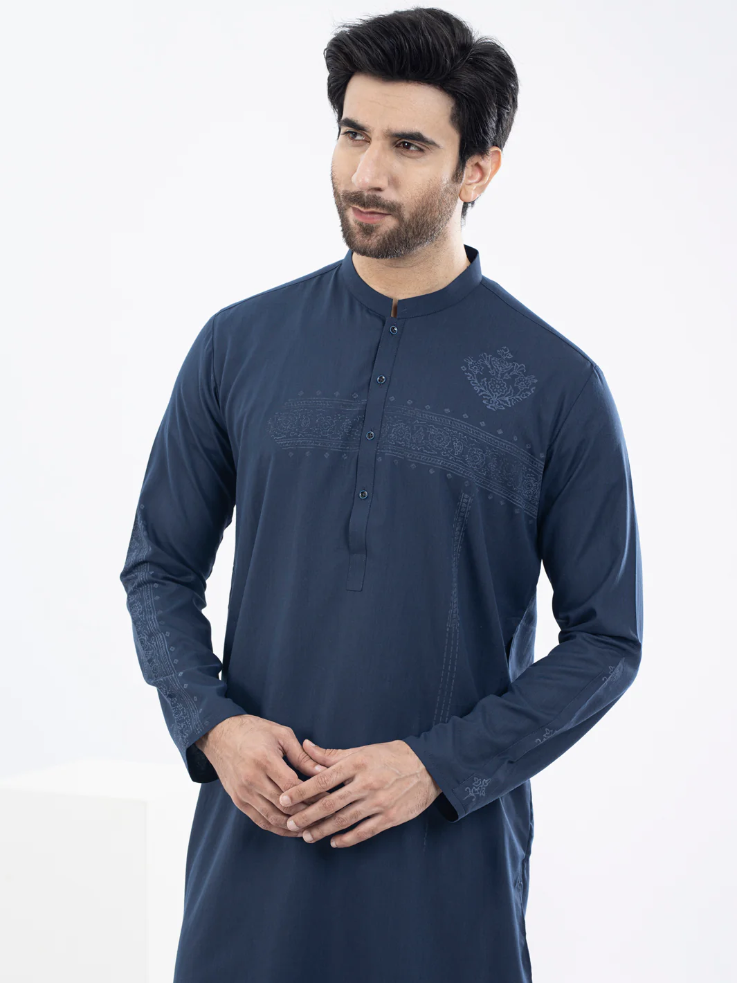 BLUE VISCOSE KURTA | AL-K-US-1094/AM-6110D - Image 2