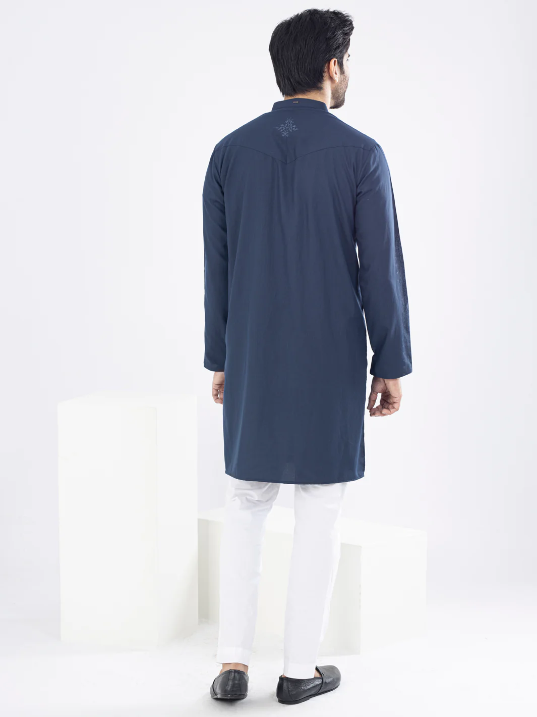 BLUE VISCOSE KURTA | AL-K-US-1094/AM-6110D - Image 3