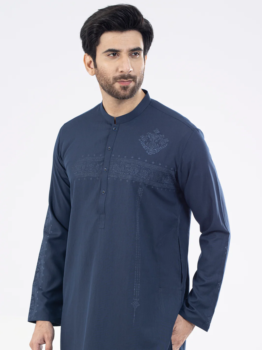 BLUE VISCOSE KURTA | AL-K-US-1094/AM-6110D - Image 4