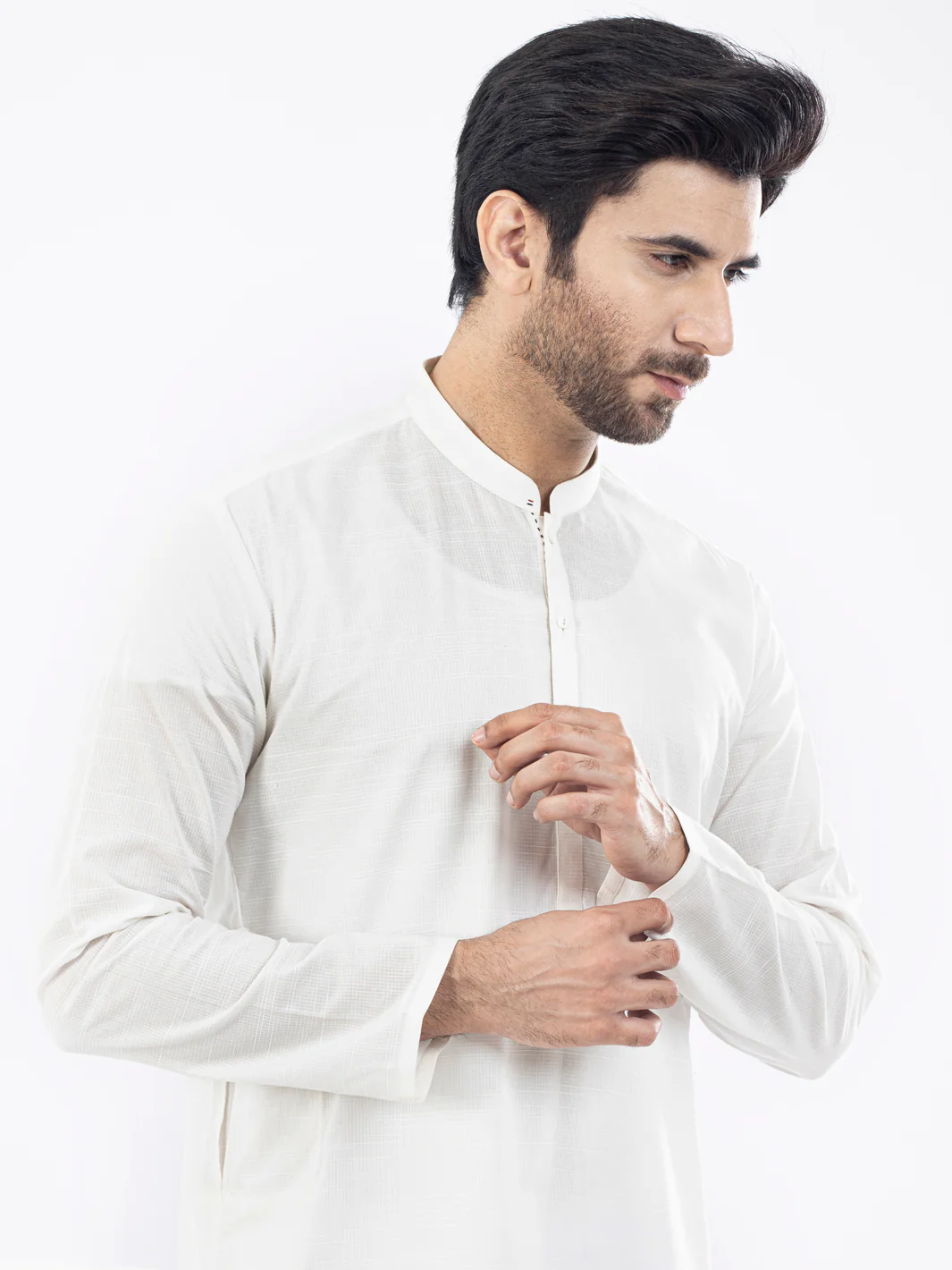 WHITE COTTON KURTA | AL-K-US-1099/AM-6007A - Image 2