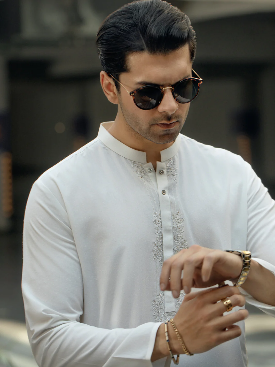 OFF WHITE VISCOSE KURTA | AL-K-US-1104/AM-6111A - Image 2