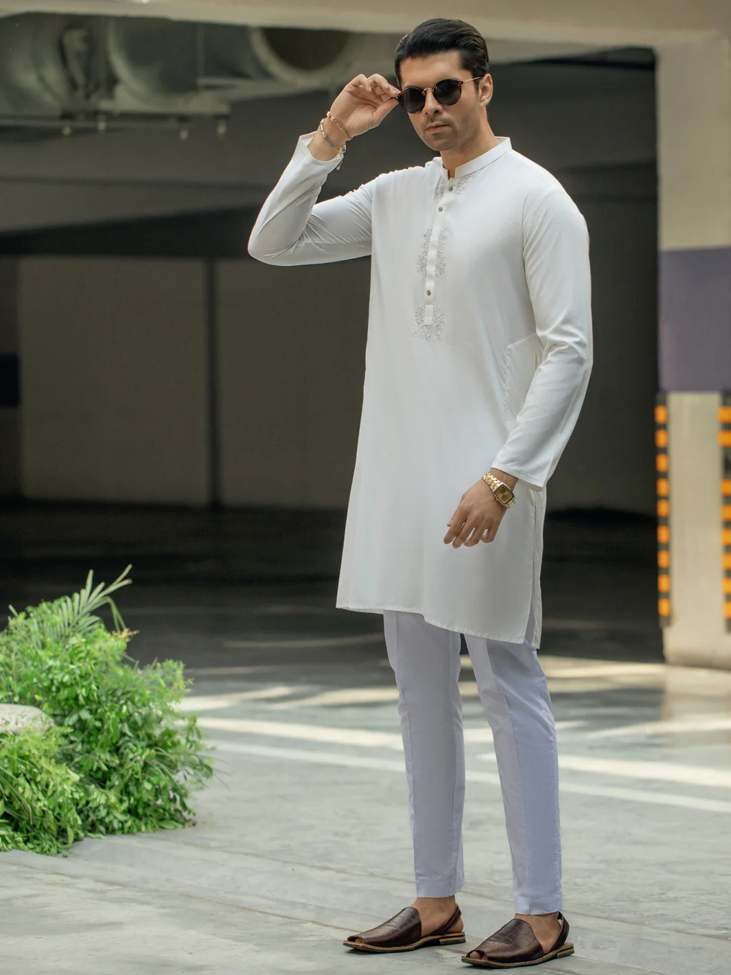OFF WHITE VISCOSE KURTA | AL-K-US-1104/AM-6111A - Image 3