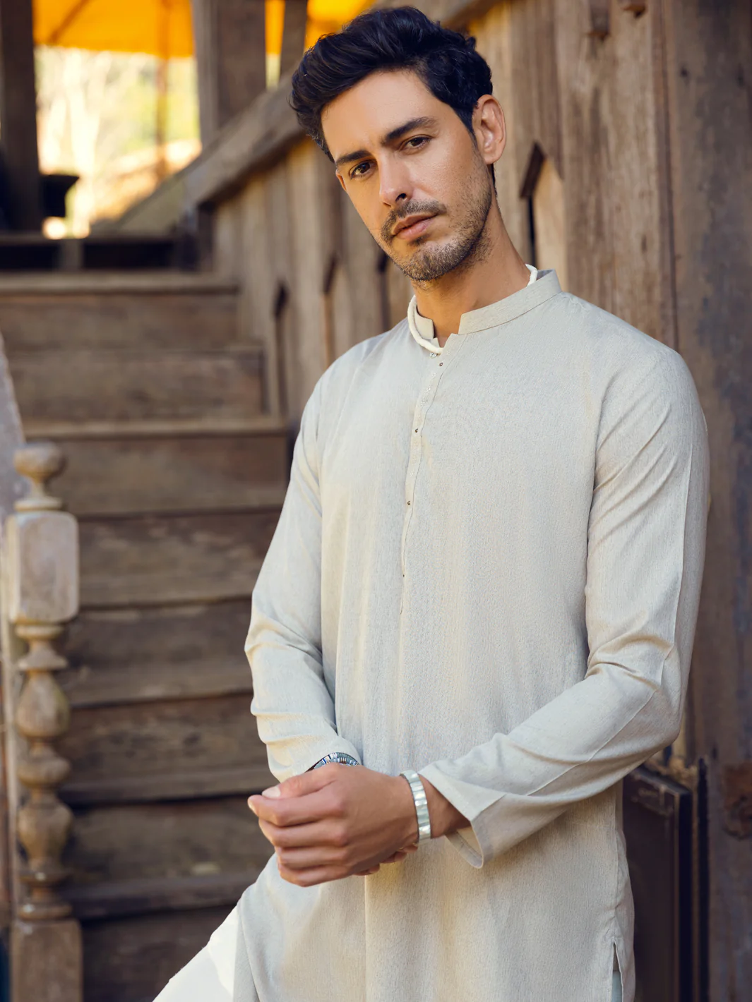 LIGHT GREY VISCOSE KURTA | AL-K-US-1106/AM-6109A - Image 4
