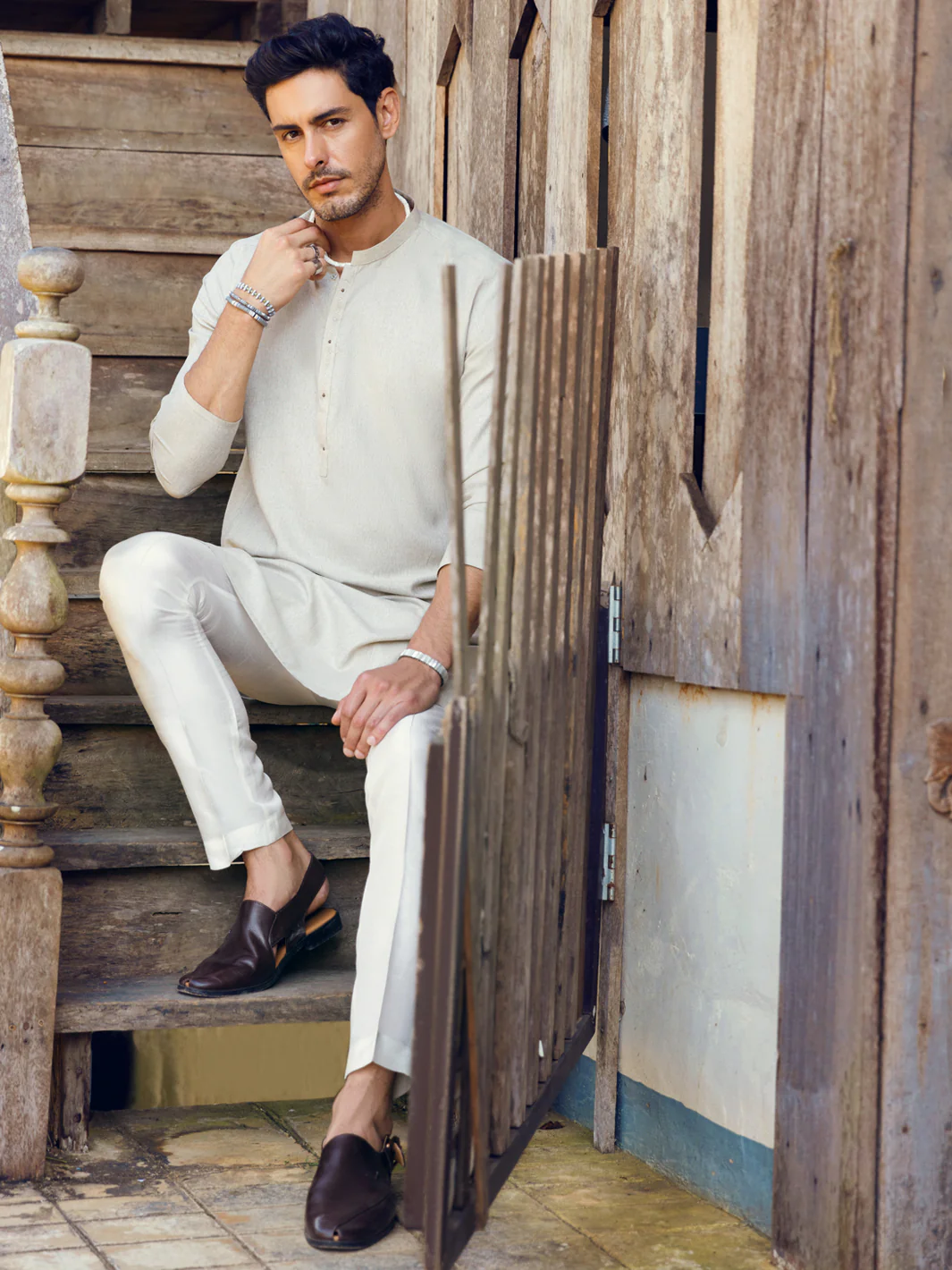 LIGHT GREY VISCOSE KURTA | AL-K-US-1106/AM-6109A - Image 5