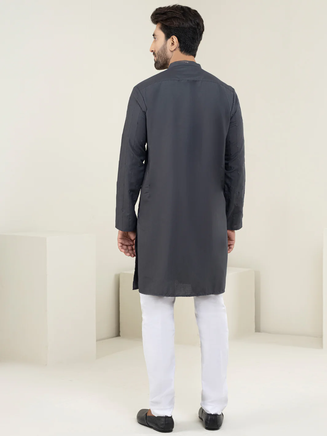 GREY BLENDED KURTA | AL-K-US-1112B/AM-6112B - Image 2