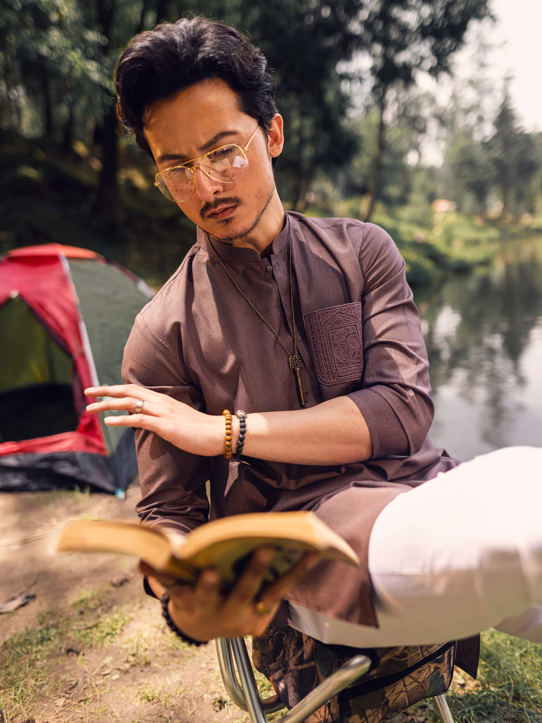 BROWN BLENDED KURTA | AL-K-US-1114C/AM-6069C - Image 3