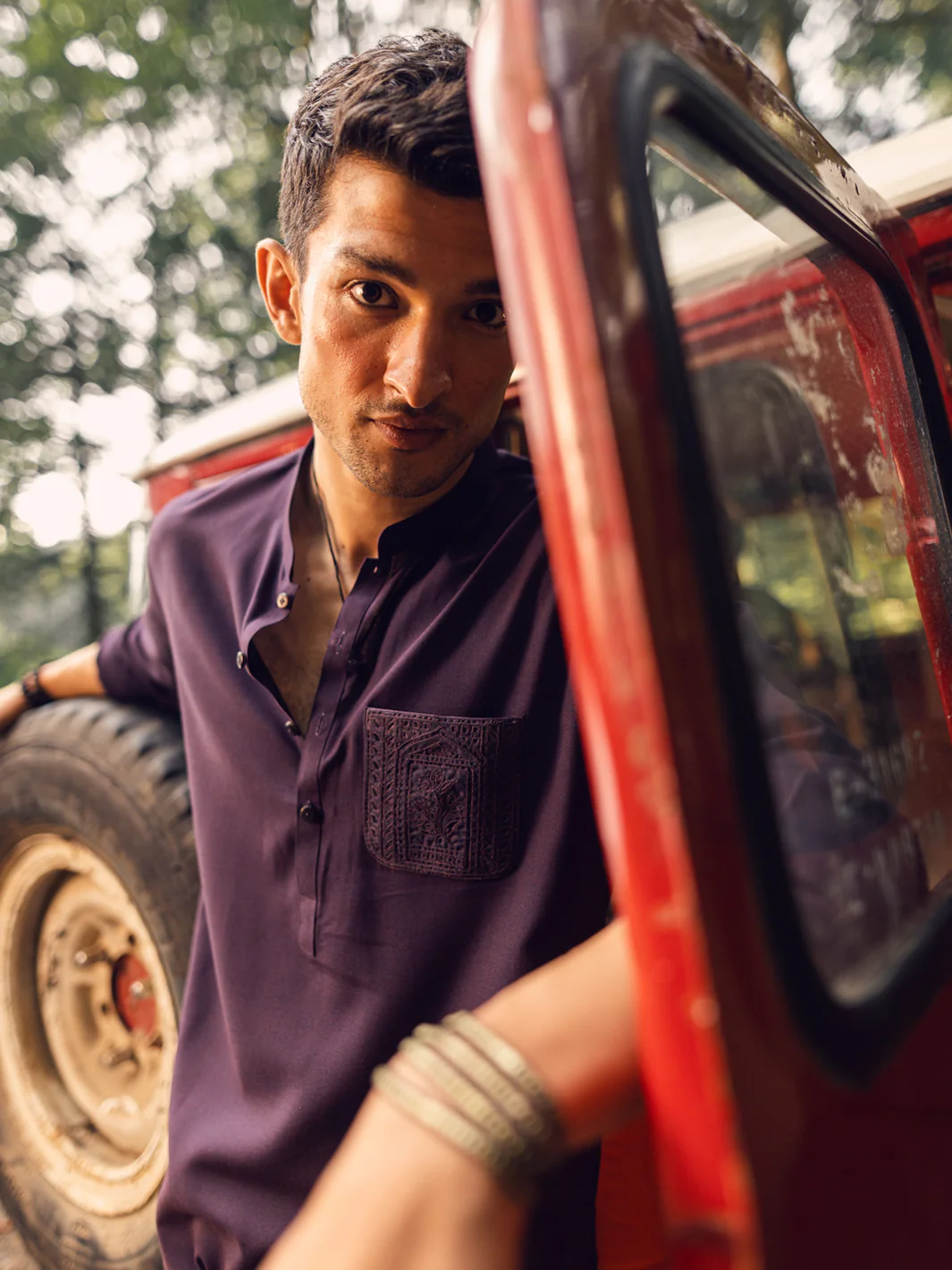 DARK PURPLE BLENDED KURTA | AL-K-US-1114D/AM-6103E - Image 3