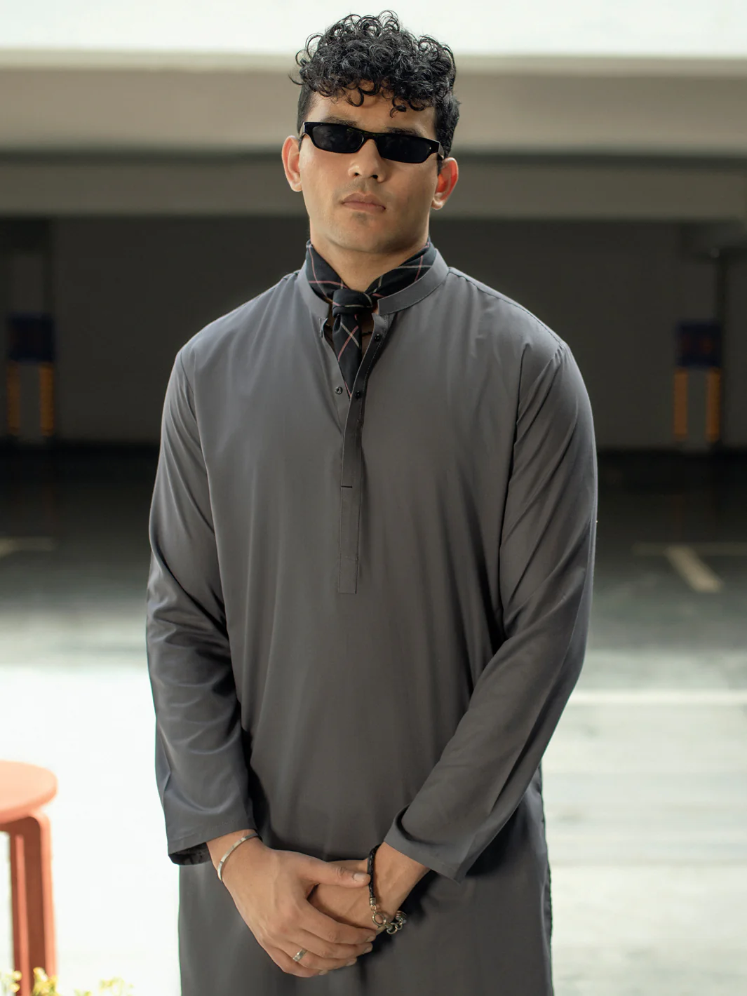 GREY BLENDED KURTA | AL-K-US-1115/AM-6113A - Image 3