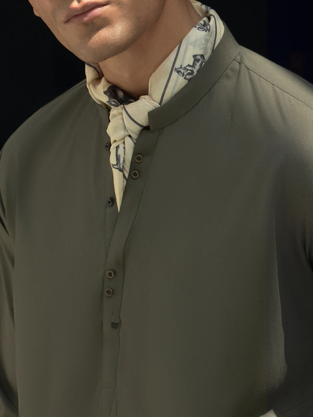 GREEN BLENDED KURTA | AL-K-US-1116/AM-6113B - Image 3