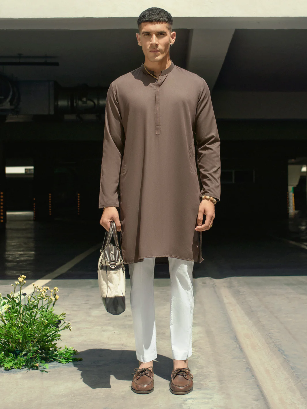 BROWN BLENDED KURTA | AL-K-US-1117/AM-6113C - Image 2