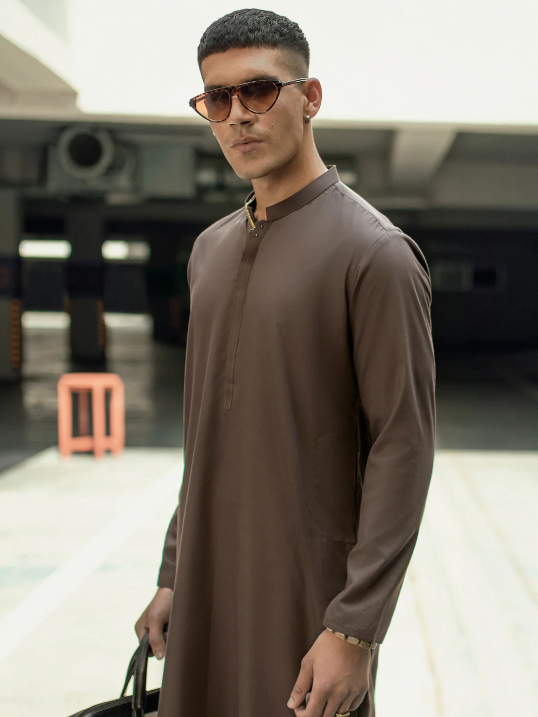 BROWN BLENDED KURTA | AL-K-US-1117/AM-6113C - Image 4