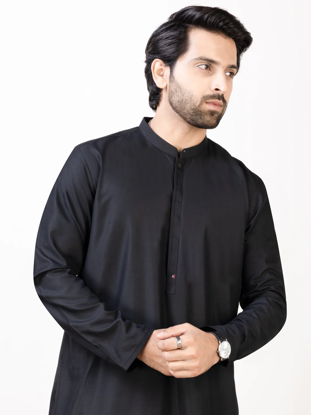 BLACK BLENDED KURTA | AL-K-US-1119/AM-6113E - Image 2