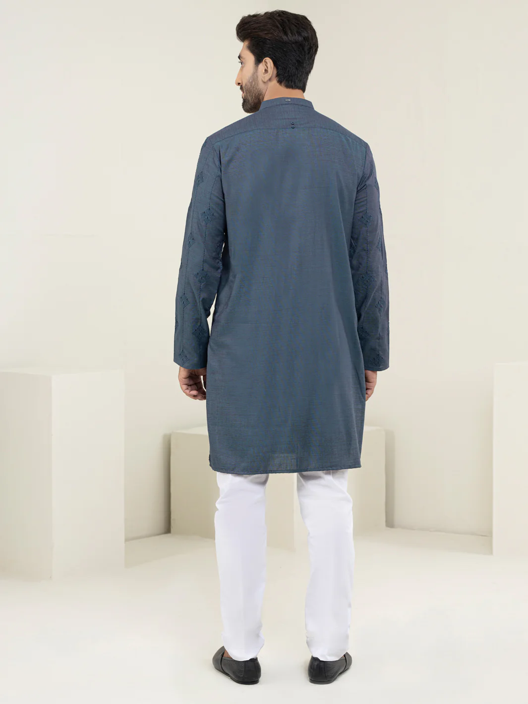 BLUE BLENDED KURTA | AL-K-US-1120B/AM-6116E - Image 2