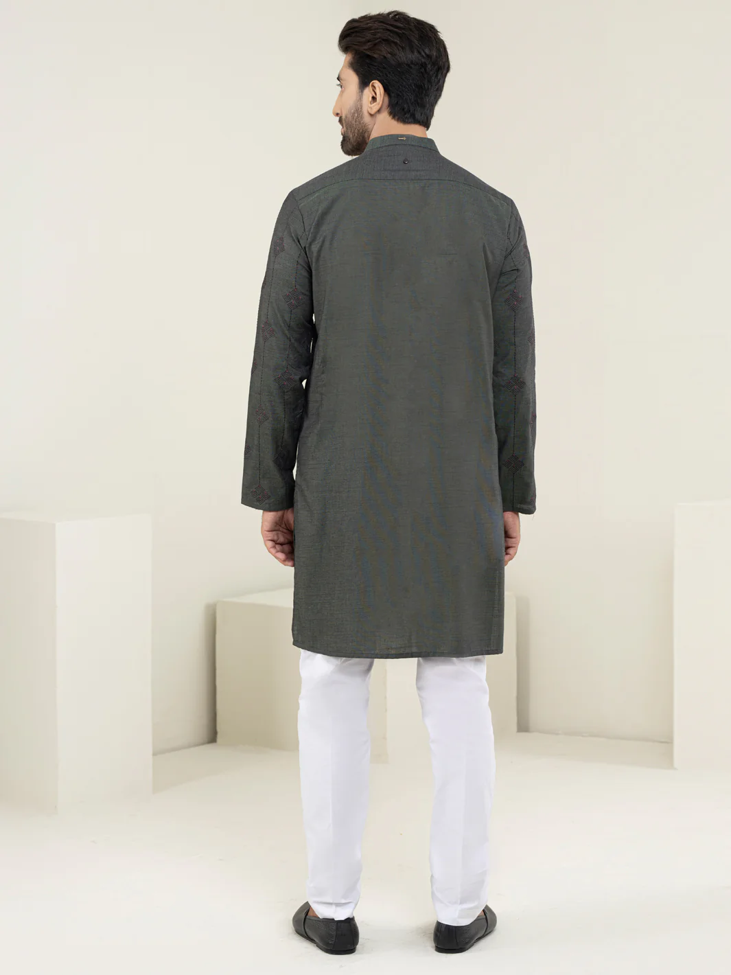 GREEN BLENDED KURTA | AL-K-US-1120C/AM-6116F - Image 2