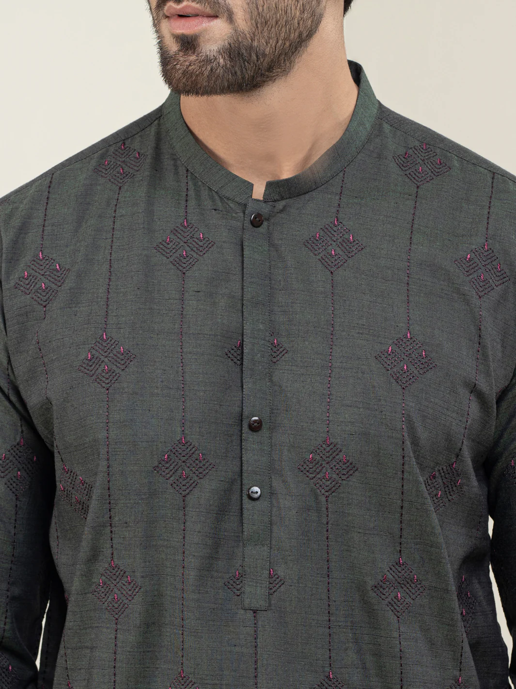 GREEN BLENDED KURTA | AL-K-US-1120C/AM-6116F - Image 3