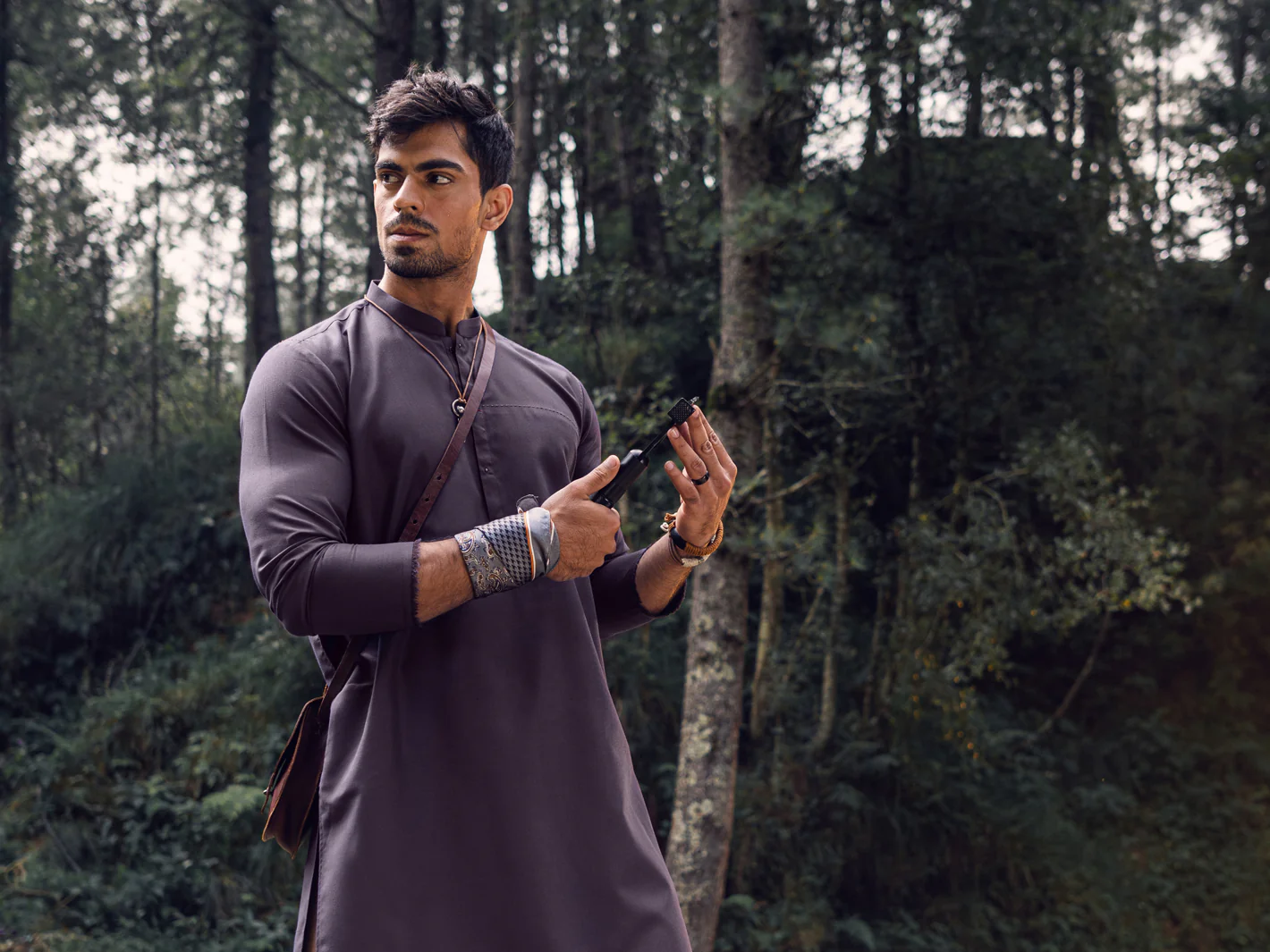 PURPLE BLENDED KURTA | AL-K-US-1122/AM-6069E - Image 4