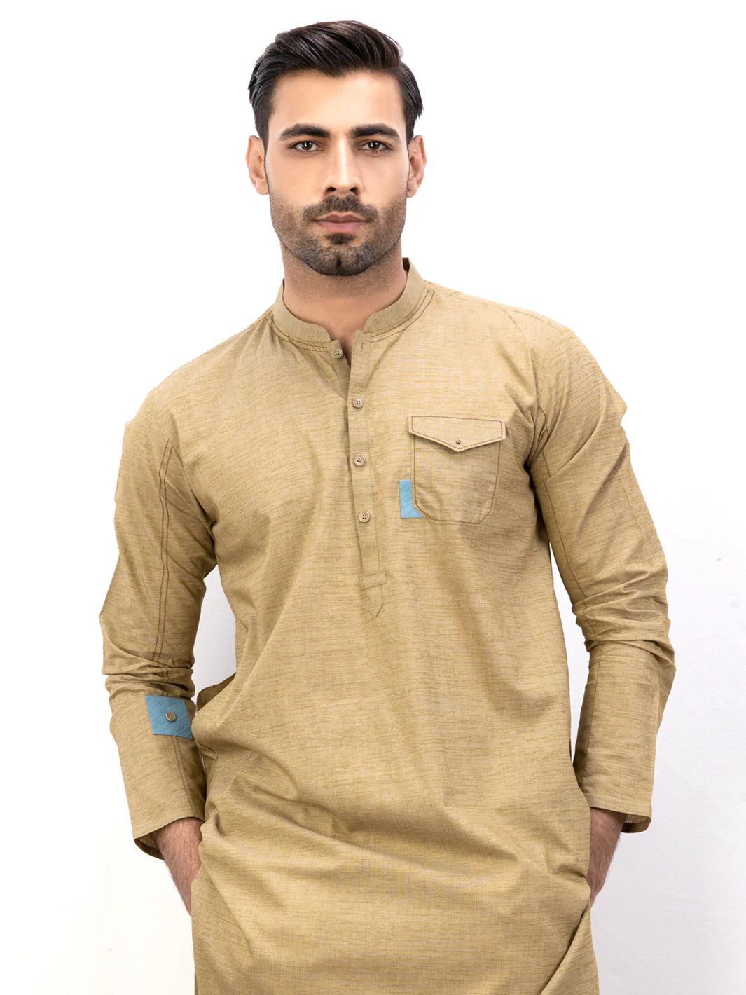 GREEN BLENDED KURTA | AL-K-US-1124/AM-6118D - Image 3