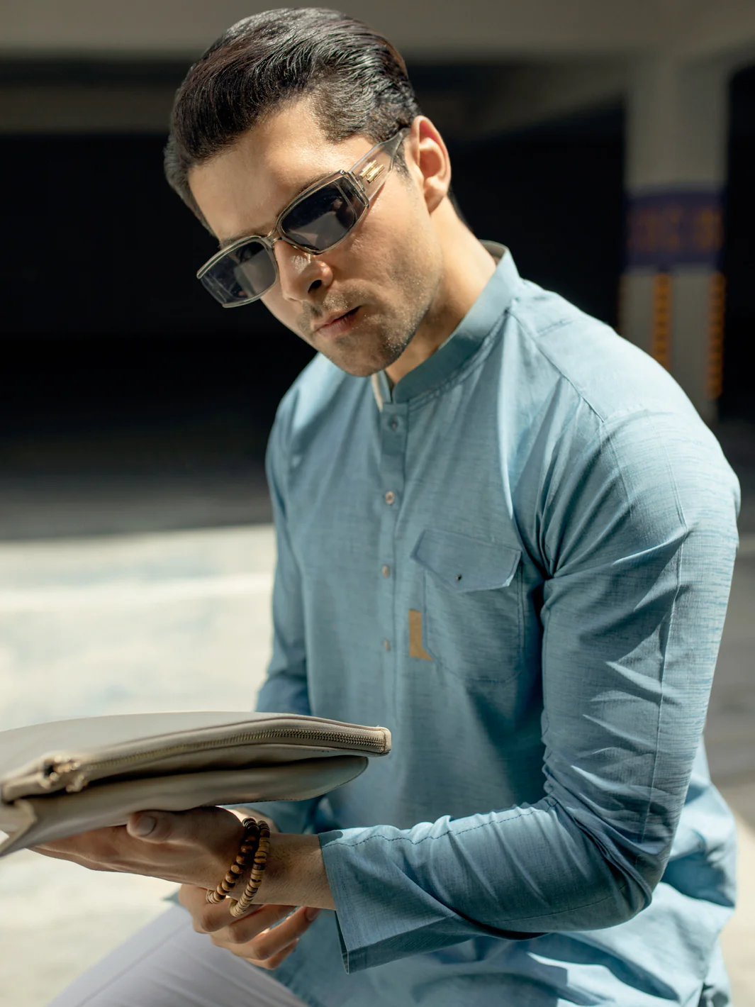 BLUE BLENDED KURTA | AL-K-US-1125/AM-6118F - Image 2