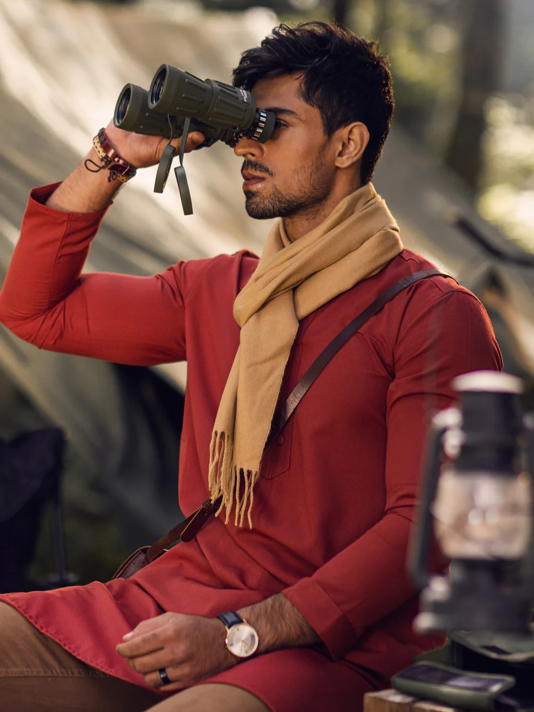 RED BLENDED KURTA | AL-K-US-1143A/AM-6120A - Image 3