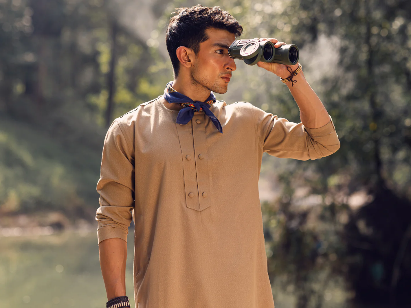 SAND BROWN BLENDED KURTA | AL-K-US-1143B/AM-6120B - Image 3