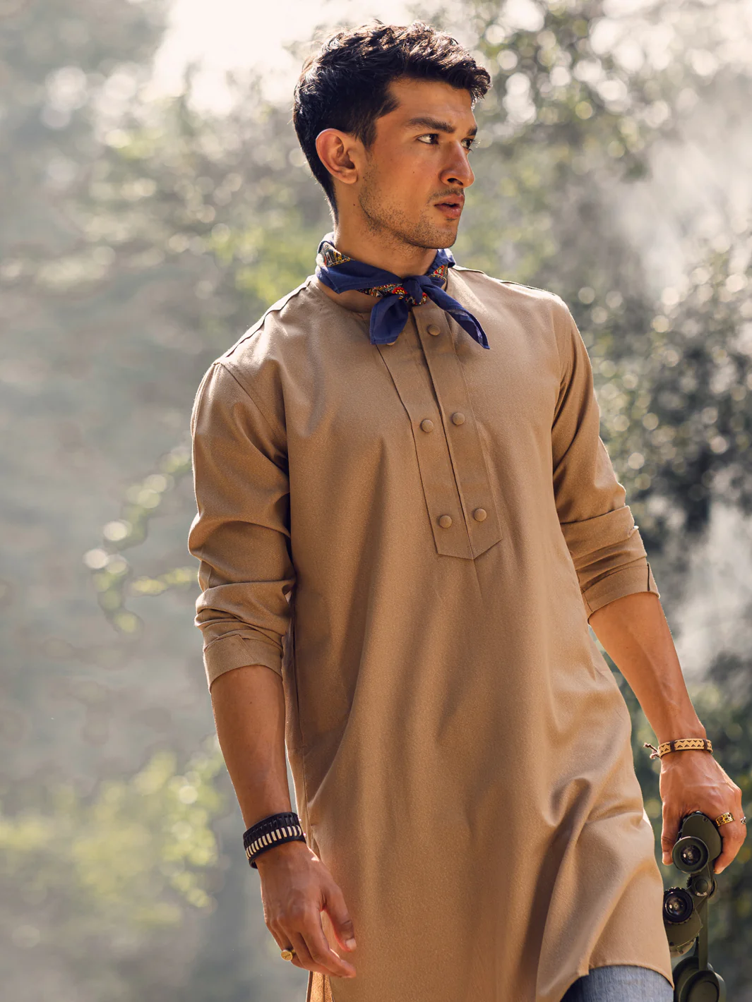 SAND BROWN BLENDED KURTA | AL-K-US-1143B/AM-6120B - Image 4