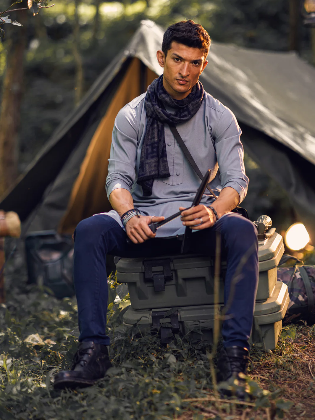 GREY BLENDED KURTA | AL-K-US-1143C/AM-6120C - Image 3