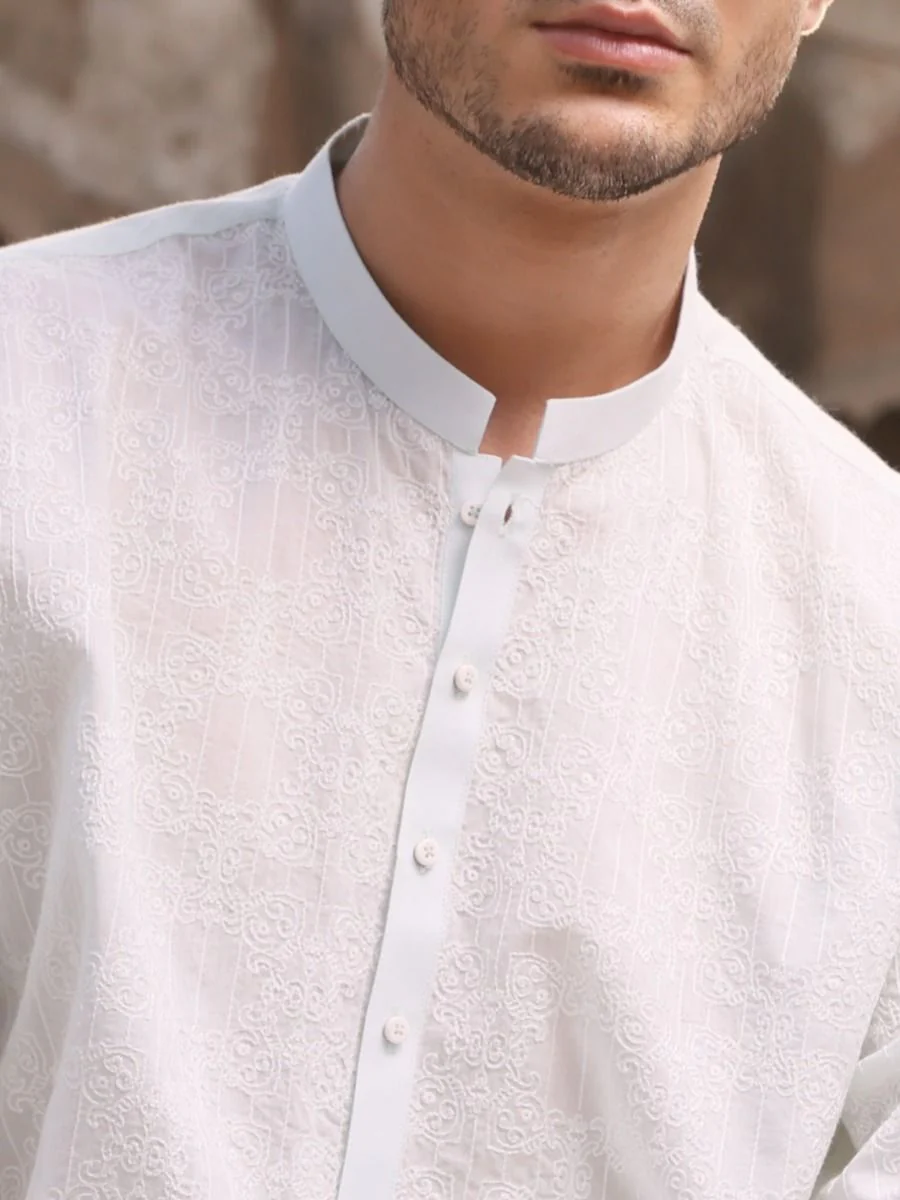SEA GREEN COTTON KURTA | AL-K-US-712A V-2 2021 - Image 2