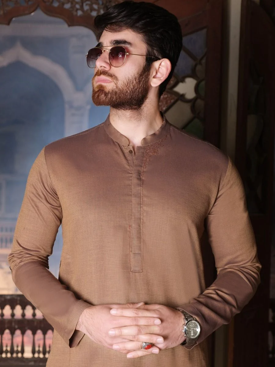BROWN COTTON KURTA | AL-K-US-858/AM-780-1C - Image 2