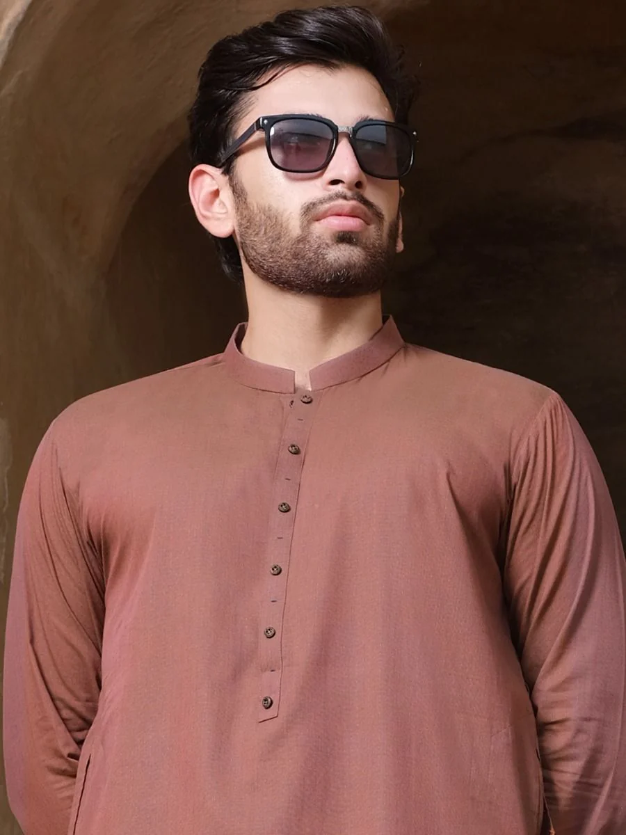 BROWN COTTON KURTA | AL-K-US-881 V-4 2020 - Image 2