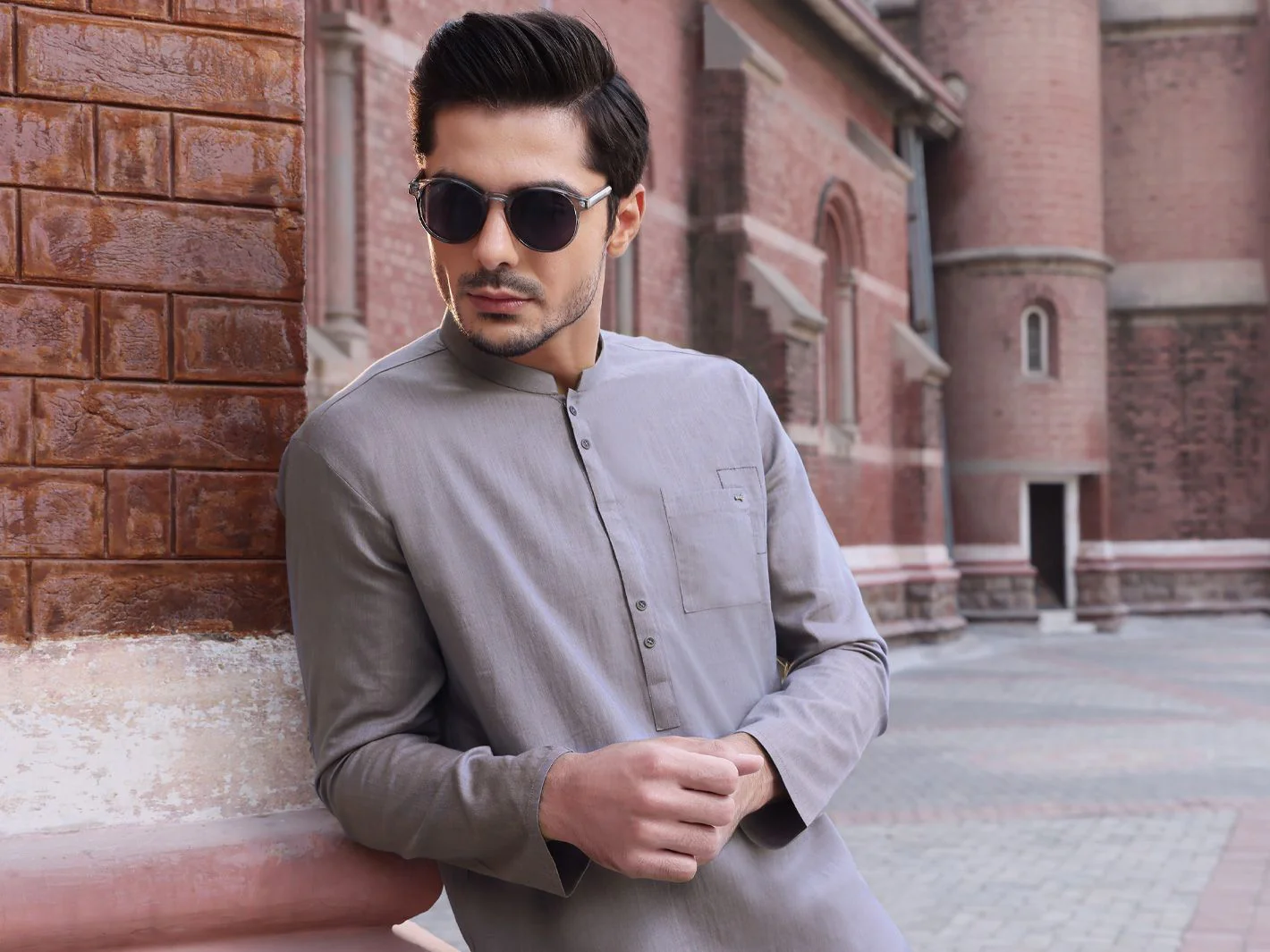 GREY COTTON KURTA | AL-K-US-887 V-1 2021 - Image 3