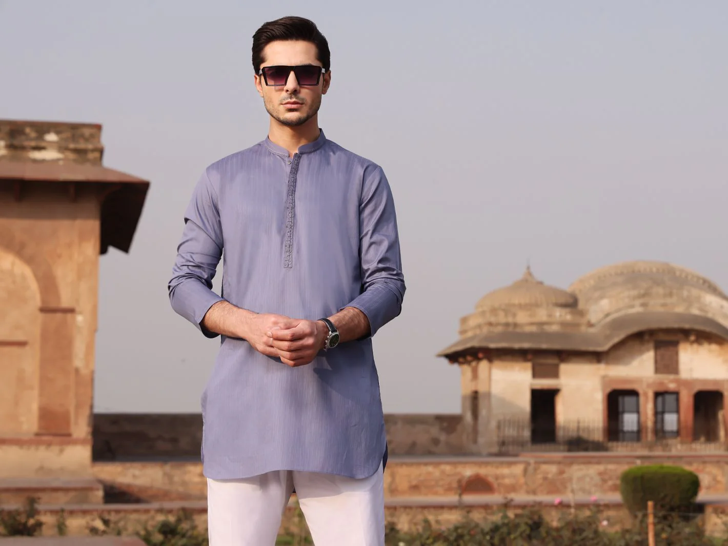 PURPLE COTTON KURTA | AL-K-US-893 V-2 2021 - Image 2