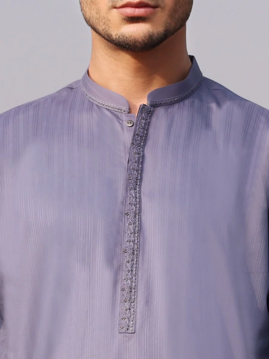 PURPLE COTTON KURTA | AL-K-US-893 V-2 2021 - Image 3