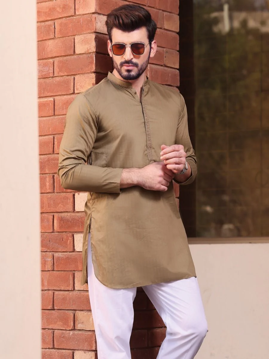 GREEN COTTON KURTA | AL-K-US-894 V-1 2021 - Image 2