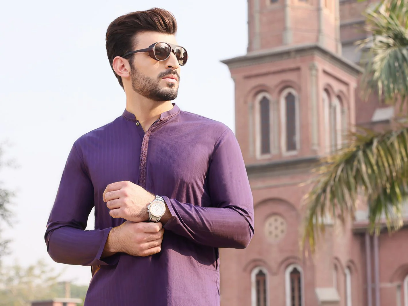 DARK PURPLE COTTON KURTA | AL-K-US-895 V-1 2021 - Image 2