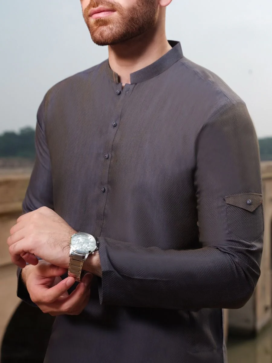BLUE VISCOSE KURTA | AL-K-US-896 V-4 2020 - Image 2