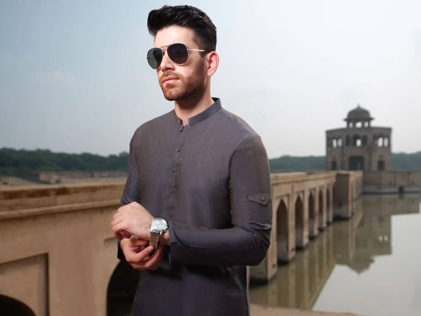 BLUE VISCOSE KURTA | AL-K-US-896 V-4 2020 - Image 3