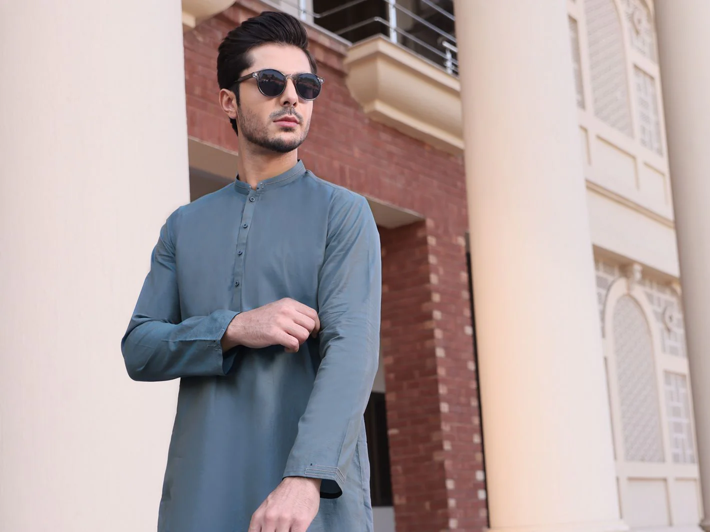 BLUE COTTON KURTA | AL-K-US-901 V-1 2021 - Image 2