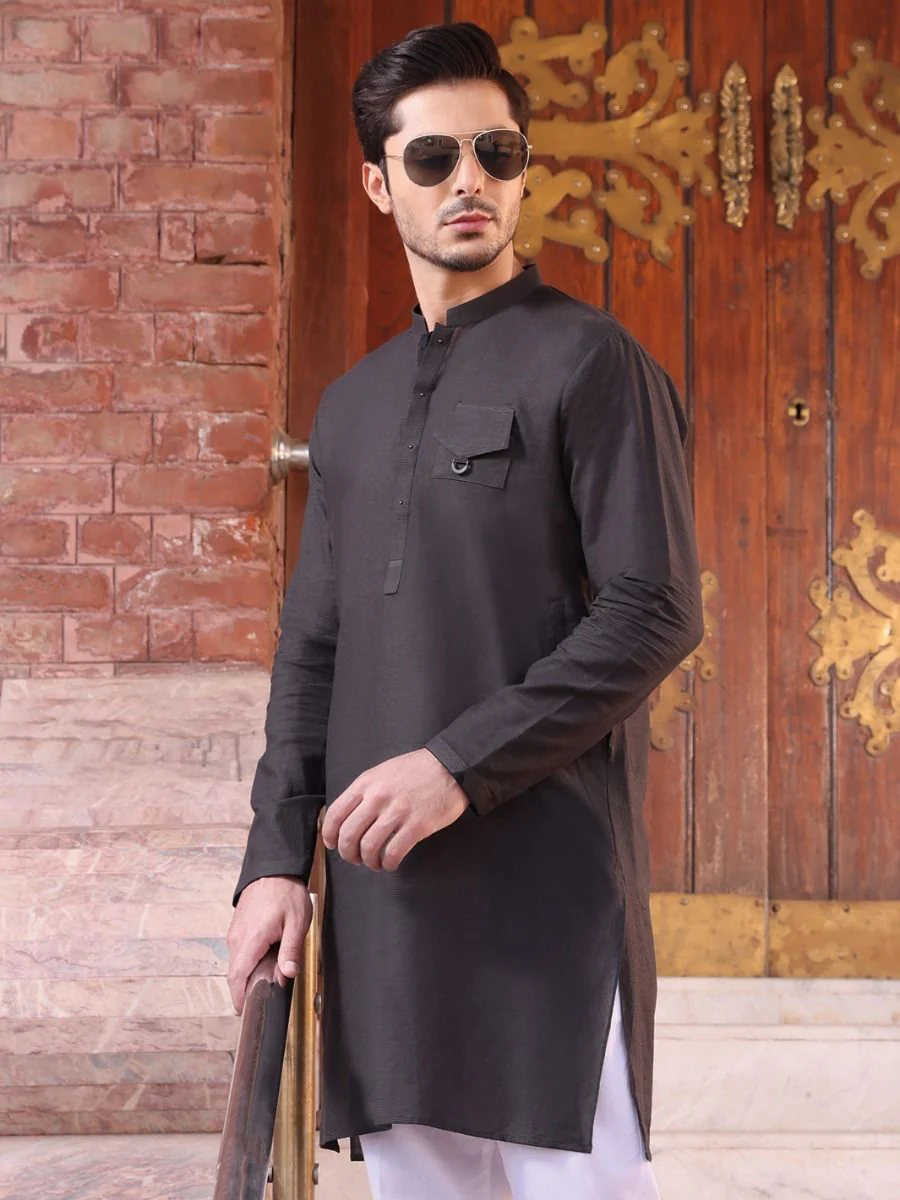 GREY COTTON KURTA | AL-K-US-907 V-1 2021 - Image 2